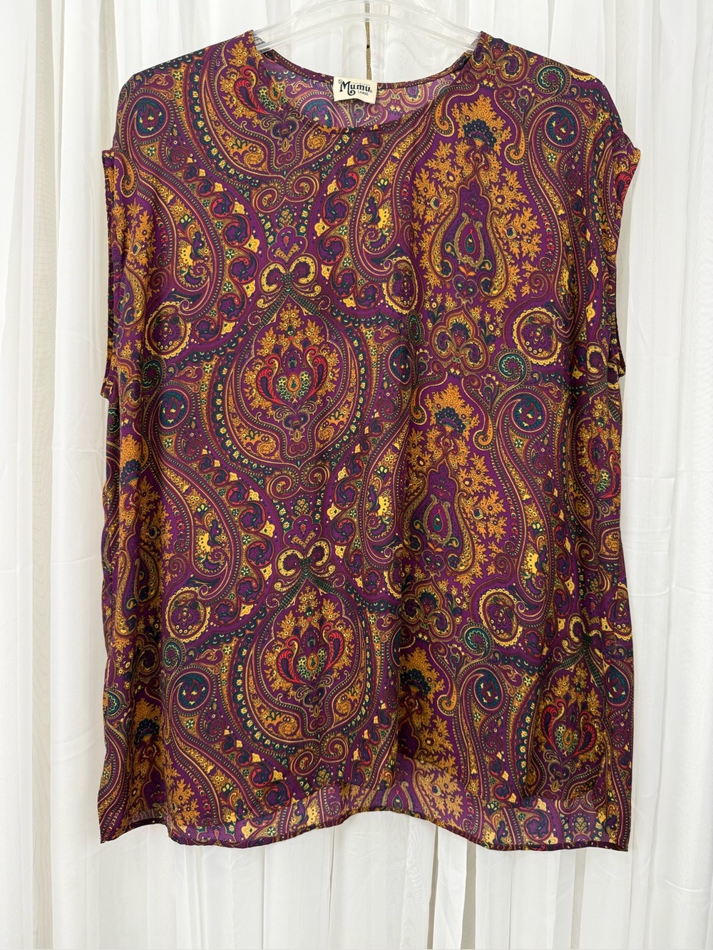 Show Me Your Mumu Paisley Sleeveless Tunic Top Large Boho Festival Blouse